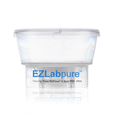 Filtri sottovuoto sterili monouso EZLabpure™ per tappi di flaconi con membrana sterilizzante in PES da 0,2 µm, 250 ml, confezione da 24 pezzi.
