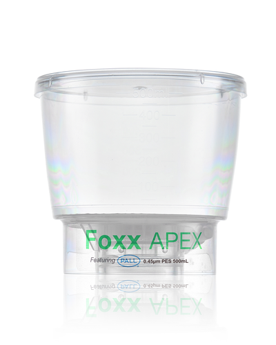 Filtres à vide stériles jetables APEX™ pour bouchons de flacons, avec membrane PES de 0,45 µm pour préfiltration ou clarification, 500 mL, 24/boîte