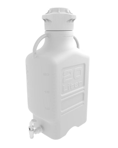 Damigiana in polietilene ad alta densità (HDPE) da 20 l (5 galloni) con tappo da 120 mm e rubinetto