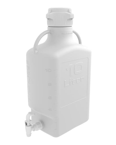 Tanica in polietilene ad alta densità (HDPE) da 10 l (2,5 galloni) con tappo 83B e rubinetto