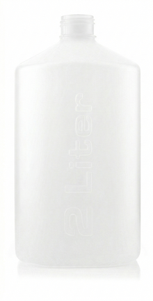 Clear plastic bottle on a white background