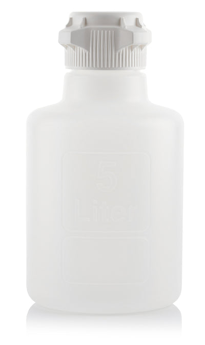 EZBio® Titanium Round Carboy, Polypropylene (PP), 5 Liter, No Spigot, VersaCap® 83B, Non-Sterile, 1/CS