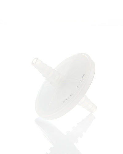 Filtro di ventilazione EZBio® - Politetrafluoroetilene (PTFE) idrofobico da 0,22 µm, 50 mm, raccordo a gradini da 1/4" a 1/2".