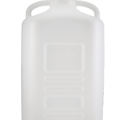 Bonbonne EZBio® 115 L (30 gal), capacité maximale de 120 L, en polyéthylène haute densité (PEHD), avec bouchon de 120 mm, stérile