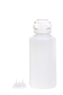 Round EZLabpure™ Polypropylene (PP) Vacuum Bottle, 1L, Open VersaCap® 53B, With Closed and 2x1/8" HB Adapters, 1/EA | img_1 | Foxx Life Sciences Global | shopfls.com