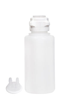 Round EZLabpure™ Polypropylene (PP) Vacuum Bottle, 1 L, Open VersaCap® 53B, With Closed and 2x5/16" HB Adapters, 1/EA | img_1 | Foxx Life Sciences Global | shopfls.com