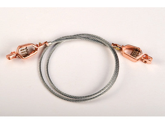 Antistatic Flexible Wire for bonding and grounding, with dual alligator clips 5/8" jaws, 3 ft - SolventWaste.com
