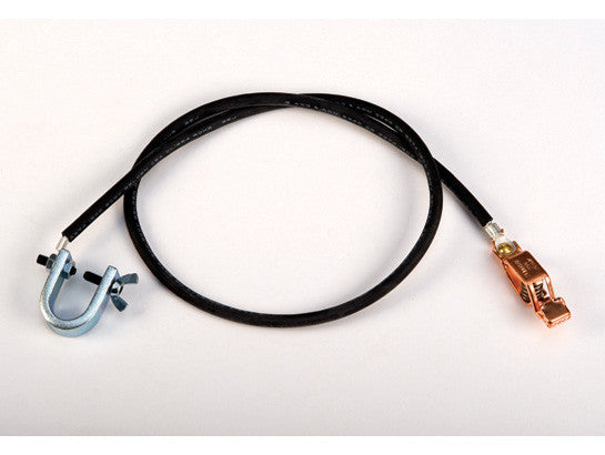 Antistatic Insulated Wire for bonding/grounding, with "C" clamp 5/8" and alligator clip 5/8", 3 ft. - SolventWaste.com