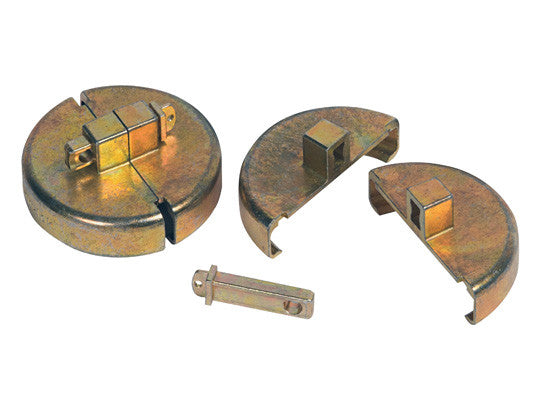 Drum Lock Set for Plastic Drums, 2 units fit 2" bung, 2 lock bars. No padlocks - SolventWaste.com
