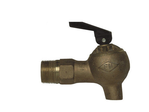 Brass Control Flow Lab Safety Faucet, 3/4" NPT bung - SolventWaste.com