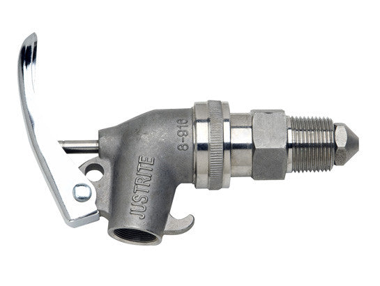 Stainless Steel Safety Drum Faucet, internal Flame Arrester, Adjustable, 3/4" NPT bung - SolventWaste.com