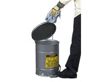 Oily Waste Can, 6 gallon (20L), foot-operated self-closing SoundGard™ cover - SolventWaste.com