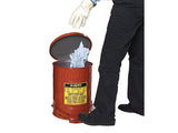 Oily Waste Can, 6 gallon (20L), foot-operated self-closing SoundGard™ cover - SolventWaste.com