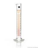 Graduated Measuring Cylinder - Batch Certificate Hexagonal Base - 100 mL Borosilicate - CS/5 - SolventWaste.com