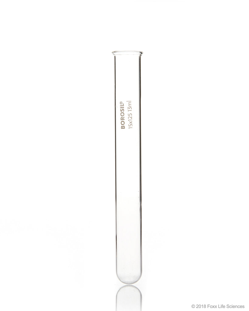 Borosil Test Tubes with Rim 15*125 Borosilicate ISO 4142 - 13 mL - CS/800 - SolventWaste.com