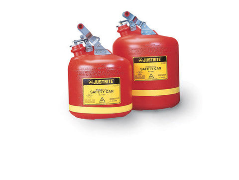 Type I Safety Can, Round Nonmetallic, S/S hardware, 2.5 gallon, flame arrester, polyethylene - SolventWaste.com