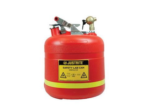 Dispensing Safety Can, S/S hardware, 5 gal., top self-close Brass faucet, flame arrester, poly - SolventWaste.com