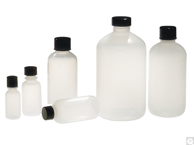 4oz (120ml) Natural LDPE Boston Round Bottle, 430/pk - SolventWaste.com