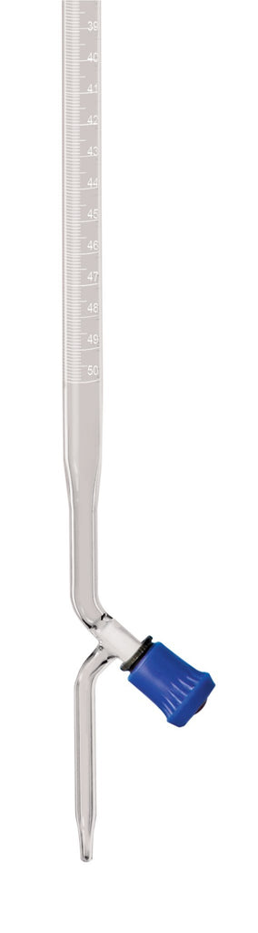 Borosil® Burettes - Class A - Boroflo PTFE Screw Thread - 10mL x 0.05mL - Indiv. Cert - 5/CS - SolventWaste.com