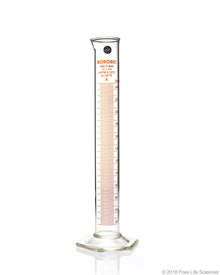 Graduated Measuring Cylinder Hexagonal Base - 250 mL Borosilicate - CS/5 - SolventWaste.com