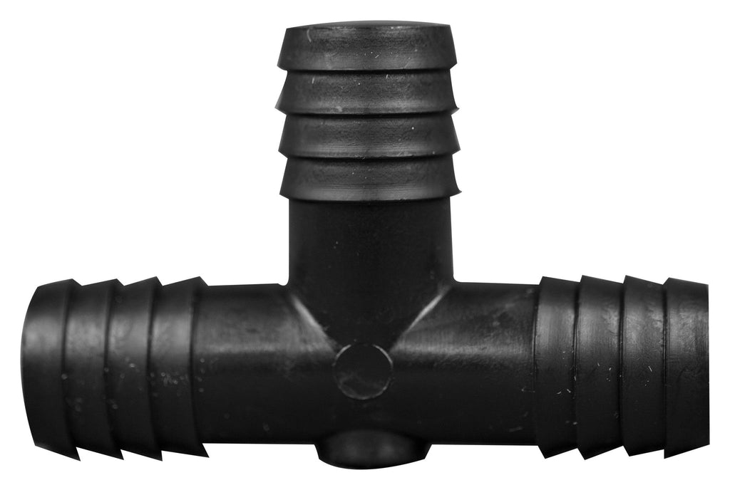 T Connector Fitting Pack, Polyethylene, 3/4" Hose Barb x 3/4" Hose Barb to 3/4" Hose Barb, 100/pk - SolventWaste.com