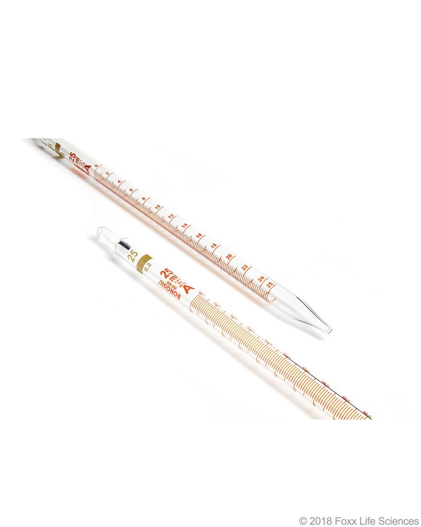 Borosil Graduated Mohr Pipette Class A Batch Certificate - ISO 835 - Ind Cert 25mL - SolventWaste.com