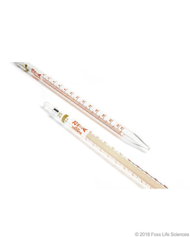 Borosil Graduated Mohr Pipette Class A Batch Certificate - ISO 835 - Ind Cert 25mL - SolventWaste.com