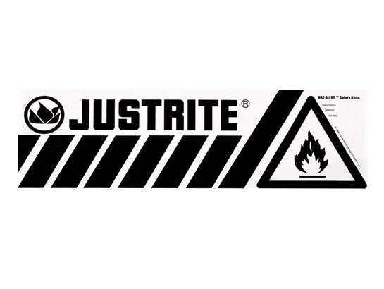 Haz-Alert™ Flammable large safety band label for bottom of safety cabinet - SolventWaste.com