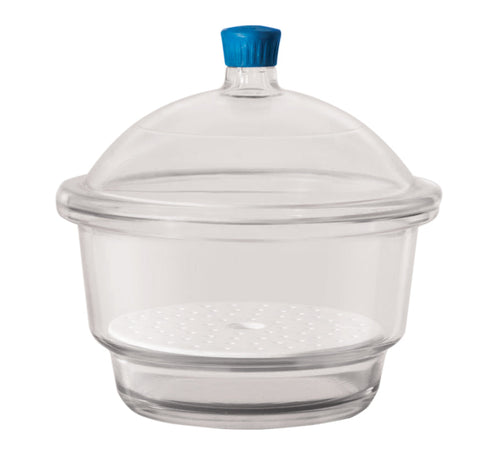 Borosil Desiccator With Cover and Porcelain Plate, Plastic Knob, Borosilicate Glass 150 mm CS/1 - SolventWaste.com