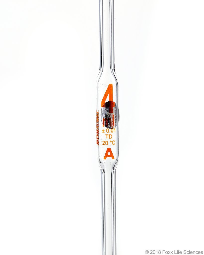 Borosil Volumetric Pipette Bulb Class A ASTM 969 USP Type I Ind Cert 4mL - SolventWaste.com