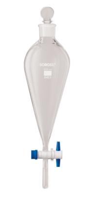 Borosil® Funnels - Separatory - Pear-Shaped - PTFE Stopcock - 2000mL - 29/32 - CS/10 - SolventWaste.com