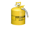 Type II AccuFlow™ Steel Safety Can for flammables, 5 gal., S/S flame arrester, 1" metal hose - SolventWaste.com