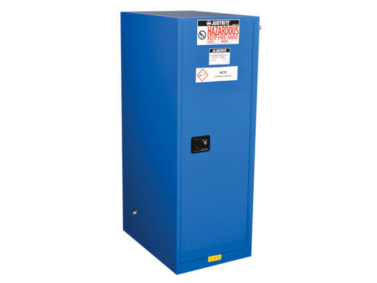 Sure-Grip® EX Deep Slimline Hazardous Material Safety Cabinet, Cap. 54 gal. 3 shlvs 1 s/c dr - SolventWaste.com