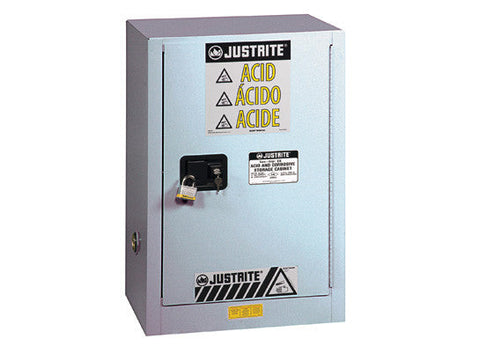 ChemCor® Under Fume Hood Corrosives/Acids Safety Cabinet, Cap. 15 gal, 1 shelf, 1 s/c right hand door - SolventWaste.com