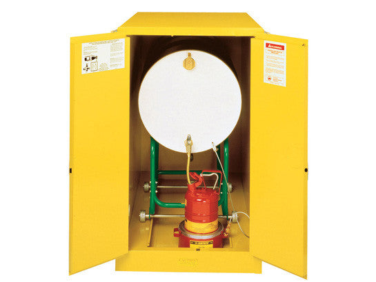 Sure-Grip® EX Horizontal Drum Safety Cabinet with Cradle Track, Cap. 55-gal. drum, 2 m/c doors - SolventWaste.com