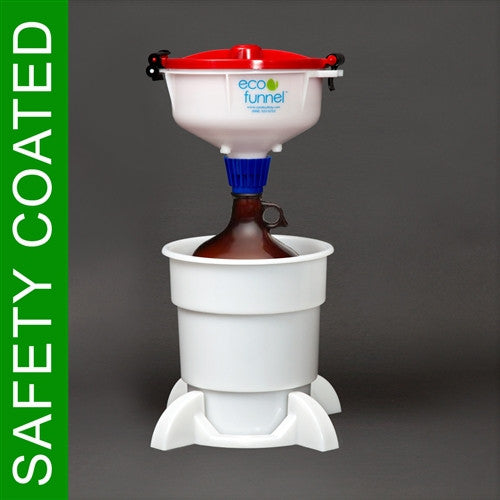8" ECO Funnel System, 4L Safety Coated Bottle, Secondary Container - SolventWaste.com