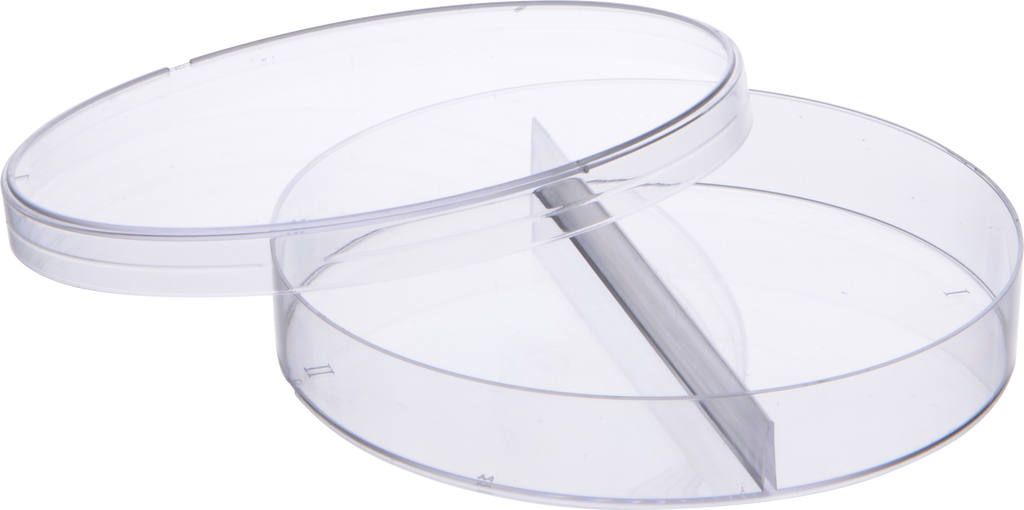 Abdos Petri Dish 90mm, Two Compartment, Height 15.80 mm, 0 Vents, Sleeves of 20 PCS, Sterile, 480/CS