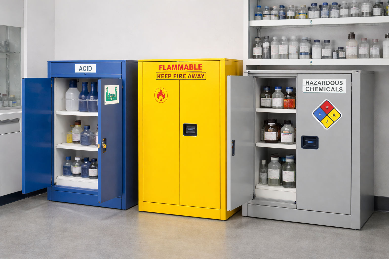 Explication des principales normes de sécurité relatives aux armoires de stockage de laboratoire