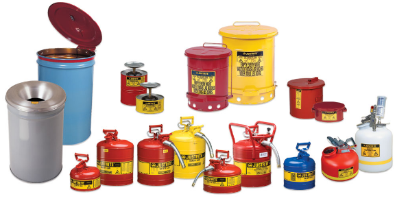 Safety Cans - uses solvents, gasoline, chemicals, or other hazardous liquids