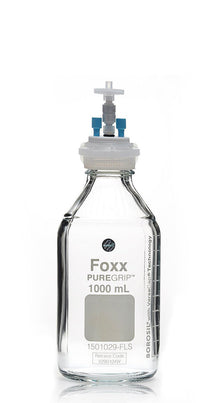 HPLC Solvent Reservoir Bottle Assembly, GL45, 1L Clear, Class VI Polytetrafluoroethylene (PTFE) Adapter,  2 Ports for 3.2mm(1/8") and/or | img_1 | Foxx Life Sciences Global | shopfls.com