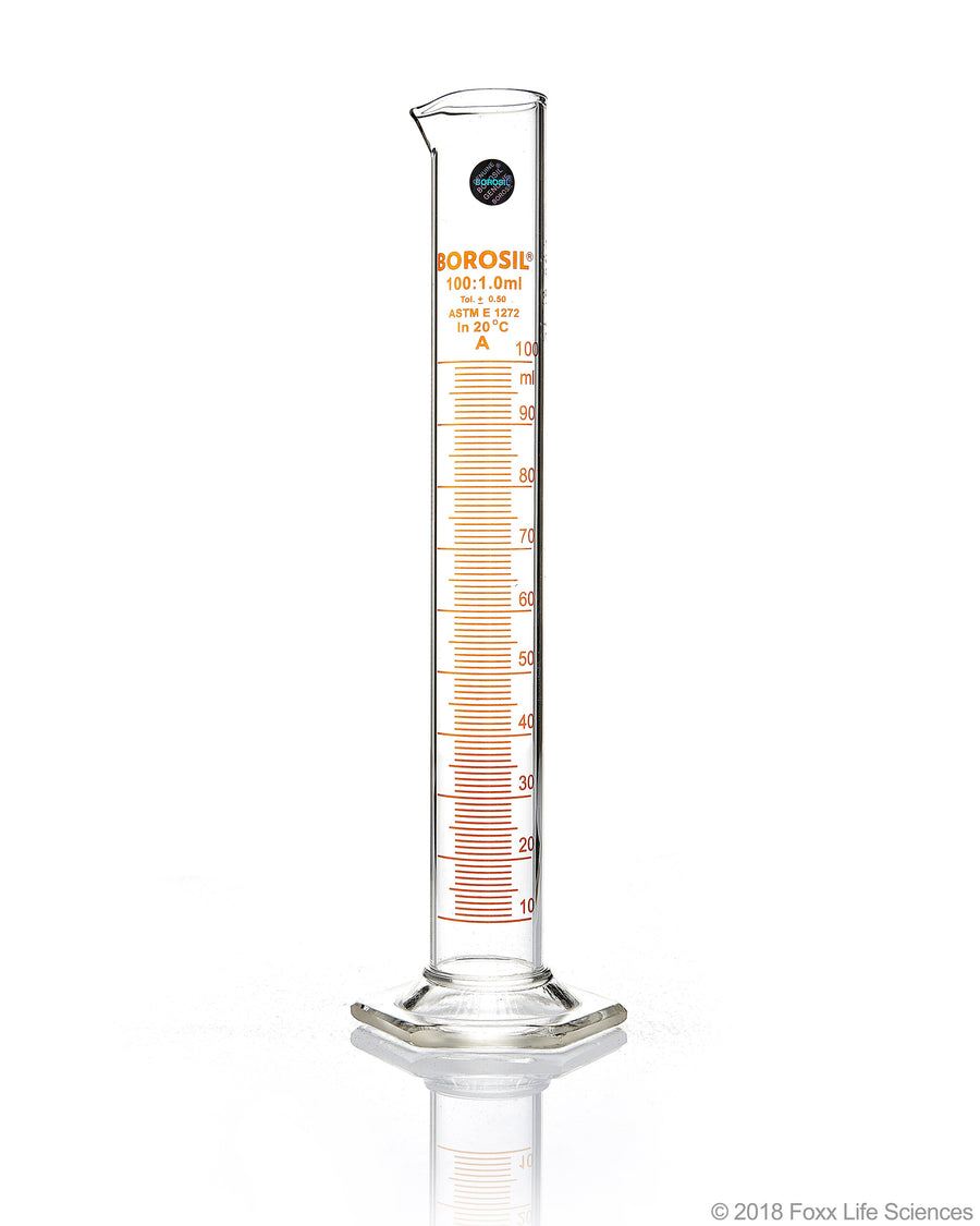 Borosil Tapped Density Cylinder 100 mL CS/2 | img_1 | Foxx Life Sciences Global | shopfls.com