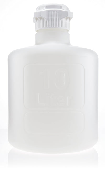 EZBio® Titanium Round Carboy, Polypropylene (PP), 10 Liter, No Spigot, VersaCap® 83B, Non-Sterile, 1/CS