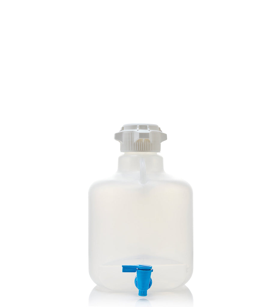 EZLabpure™ 10L Round Polypropylene (PP) Carboy with 83B Cap and Spigot | img_1 | Foxx Life Sciences Global | shopfls.com
