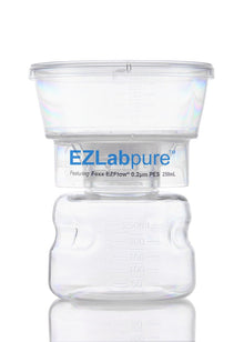 Clear container with EZLabpure branding on a white background