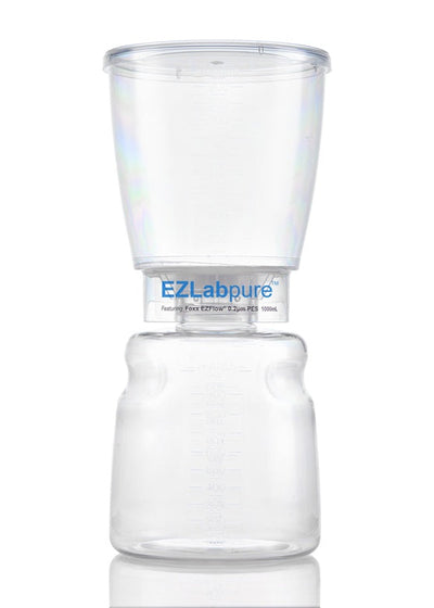 EZLabpure™ Sterile Disposable Bottle Top Vacuum Filter Units with 0.2 µm Sterilizing PES Membrane, 1,000 mL, 12/CS