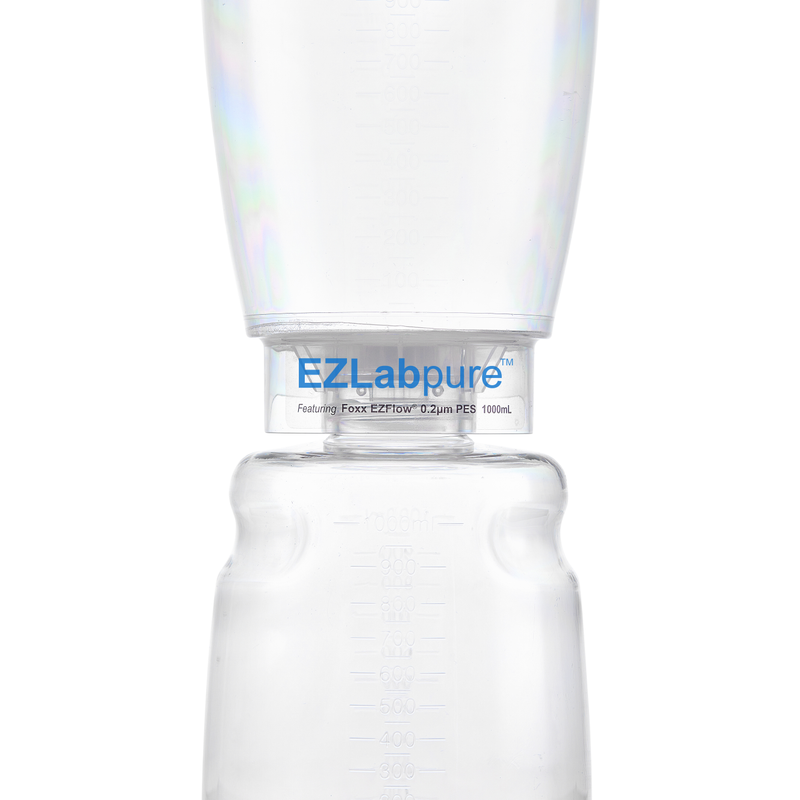 EZLabpure™ Sterile Bottle Top Filter Unit, 0.2 µm PES Membrane, 1,000 mL – Pack of 12