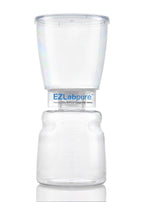 Clear plastic container with EZLabpure branding on a white background