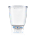 Clear plastic cup with 'EZLabpure' branding on a white background