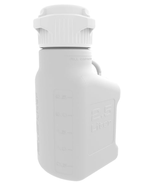 EZBio® Carboy, High Density Poly Ethylene (HDPE), 2.5L, No Spigot, VersaCap® 83B, Double Bagged, Non Sterile | img_1 | Foxx Life Sciences Global | shopfls.com