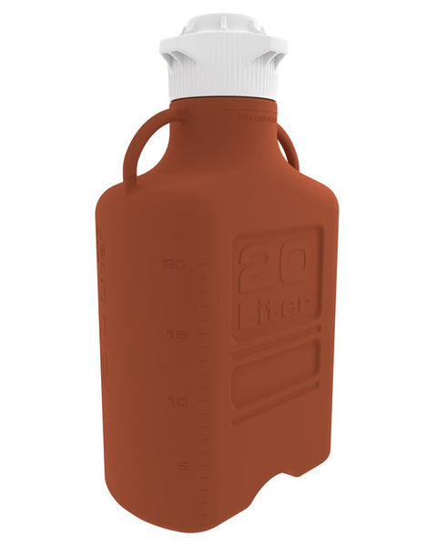 20L (5 Gal) Amber High Density Poly Ethylene (HDPE) Carboy with 120mm Cap | img_1 | Foxx Life Sciences Global | shopfls.com